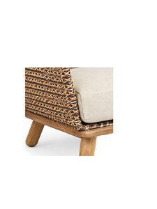 Fauteuil en rotin moderne avec coussin en coton, pieds en bois, design mid-century pour salon, meubles de maison - Product Image 6