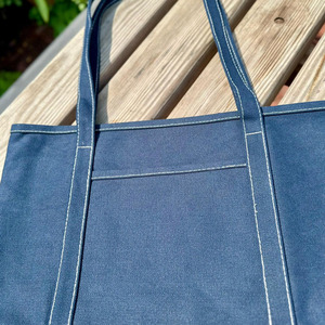 Canvas Cotton Tote Bag Printed Adjustable Woven Washable Blue Large Capacity - Product Image 4