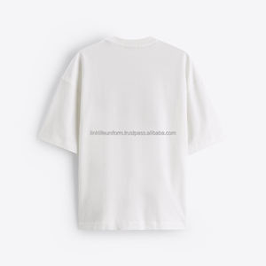 T-shirt homme 100% coton avec logo personnalisé design luxe qualité côte col rond oversize épaules tombantes streetwear t-shirt vierge pour hommes - Product Image 6