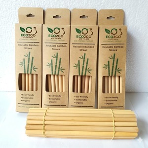 Venta de Fábrica: Pajitas Biodegradables de Bambú Reutilizables, Ecológicas, Libres de BPA, con Grabado Láser de Logotipo, Eco2go Vietnam Back - Product Image 1