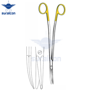Ciseaux chirurgicaux Gorney-Freeman 17 cm (6-3/4 pouces) courbés en carbure de tungstène doré TC, en acier inoxydable de précision, avec poignée en plastique - Product Image 5