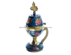 Porte-encens de bureau facile à enlever en ligne Vente à chaud Brûleur d'encens décoratif de table en laiton pur de l'Inde - Product Image 3