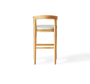 Chaise de bar moderne en teck massif pour extérieur, hauteur de comptoir, pour patio, café, restaurant, balcon, mobilier de jardin - Product Image 4