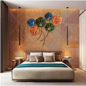 Luxury Lotus Leaf Metal <b>Wall</b> Art Sculpture Decorative <b>Wall</b> Mount Hanging Centerpiece for Living Room Bedroom Home Office Decor - Product Image 6