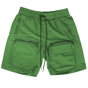 Pantalones Cortos Tácticos Verdes Personalizados para Hombre, Estilo Cargo con Múltiples Bolsillos, Cierre con Cordón, Ligeros, Duraderos, Ropa Urbana de Verano - Product Image 1