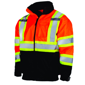 Reflective Construction Work Jacket High Visibility Safety <b>Clothing</b> for Road Crews Warehouse and Utility Work - Product Image 2