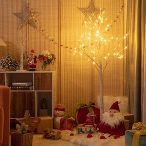 Pre-Lit 5 Foot White Twig Birch Christmas <b>Tree</b> with 72 <b>LED</b> Lights - Product Image 2