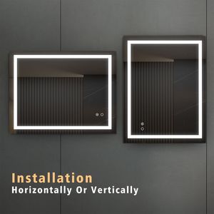 28 '* 36' LED specchio da bagno illuminato a parete con funzione Anti-appannamento e Dimmer ad alto lume controllato separatamente - Product Image 4