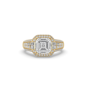 แหวนเพชรทรง Asscher Step Cut น้ำหนัก 4.16 กะรัต ทอง 14K ดีไซน์หรูหรา น้ำหนักเบา เหมาะสำหรับเป็นของขวัญวันครบรอบ เครื่องประดับชั้นดี - Product Image 6