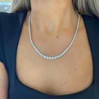 Collar de tenis de diamantes naturales graduados, chapado en oro de 10 quilates, 18 pulgadas, certificado IGI, gargantilla nupcial para boda, venta al por mayor