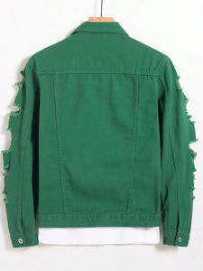 Custom Made Coated <b>Denim</b> <b>Jacket</b> for Men Spring Season High Quality Waterproof Windproof Breathable <b>Lightweight</b> Wholesale - Product Image 2