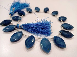 Perles de pierre d'opale bleue naturelle, forme briolette marquise, 15 à 18 mm, 8 pouces de long - Product Image 4