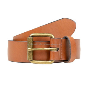 Ceinture en cuir décontractée pour homme, de qualité supérieure, finition bronzée, fabriquée à la main, avec boucle à rouleau en laiton antique, dernier design, best-seller - Product Image 4