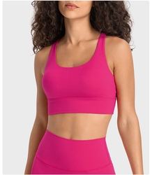 Eco Friendly <b>Women</b> Open <b>Back</b> Yoga Sports Bra High Support Breathable Fabric Removable Pads Fitness Workout Top - Product Image 1