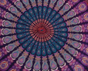 Nappe de table géométrique en coton imprimée 100x100cm, lavable, personnalisable, faite à la main, tapis de yoga de plage, nappe de table - Product Image 5