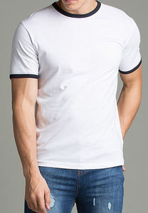 Camiseta Roja de Alta Calidad en Jersey Transpirable de Algodón y Elastano, Talla Grande, con Ribete Blanco para Hombre y Mujer - Product Image 2