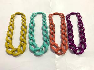 สร้อยคอลูกปัดเรซิ่นสำหรับทุกเพศ เครื่องประดับงานปาร์ตี้สุดอินเทรนด์ พร้อมสายไข่มุกเทียม นำเข้าจากอินเดียโดยตรง - Product Image 6