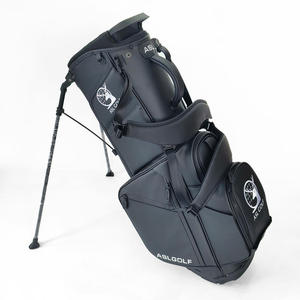 Professional Grade Forest Green Synthetic Leather <b>Golf</b> Bag Featuring Elegant White Contrast Piping and High-Capacity Storage - Product Image 3