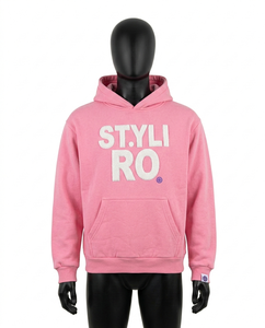 Custom Streetwear Solid <b>Hoodie</b> <b>Men</b> Women Heavyweight 400gsm Cotton Chenille Patch Lettering Pullover Regular Fit Unisex - Product Image 1