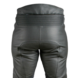 Pantalon Moto Homme en Cuir PU Noir Coupe Droite Respirant Taille Mi-Haute Style Automne Robuste - Product Image 4
