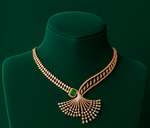 Juego de Joyería de Lujo para Mujer con Collar y Aretes, Chapado en Oro Rosa con Diamantes Certificados por IGI, Ideal para Regalo de Boda, Compromiso o Fiesta - Product Image 2