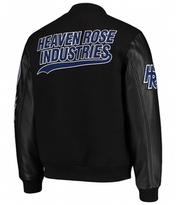 Custom Chenille Embroidery Varsity Jacket Wool Body Leather Sleeves man/Women Bomber Jacket OEM Winter College Style - Product Image 2