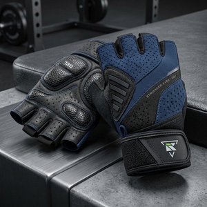 Durable gel gloves featuring <b>cushioned</b> <b>padding</b> breathable fabric comfortable finger movement and secure wrist fitting - Product Image 4