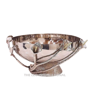 ชุดชามญี่ปุ่นสีขาว 2 ใบ พร้อมขาตั้งลายใบไม้เคลือบทองตกแต่งสไตล์โมเดิร์น สำหรับใส่และเสิร์ฟอินทผลัม - Product Image 5