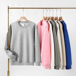 เสื้อสเวตเชิ้ตคอกลมสีขาวแบบยูนิเซ็กซ์ ผ้าฝ้ายถัก 100% ทรงปกติ สีพื้น สวมใส่สบายๆ สำหรับฤดูใบไม้ร่วง - Product Image 1