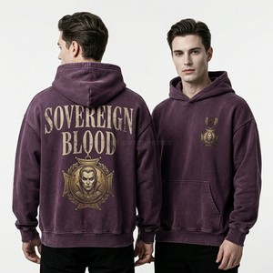 เสื้อฮู้ดดี้สีดำแบบกำหนดเอง Eternal Dominion ลายปราสาทแวมไพร์สไตล์โกธิคสำหรับผู้ชาย ลุควินเทจทรงโอเวอร์ไซส์ สตรีทแวร์ ผลิตโดยผู้ผลิตเสื้อฮู้ดดี้ - Product Image 3