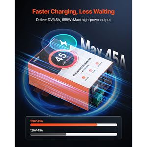 45 Amp RV Power Converter Smart Charging 110V AC 12V DC Battery <b>Charger</b> <b>Multi</b> Stage 13V 16.5V Operating RV Electrical Systems - Product Image 2