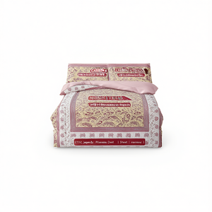 Parure de lit ethnique Jaipuri 90x108 pouces en coton, drap-housse standard, taie d'oreiller et housse de couette - Product Image 2