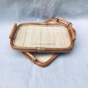 New Arrival Wholesale Handmade Rattan <b>Tray</b> Manufacturer Durable Sustainable Natural Eco Friendly Serving <b>Tray</b> From Vietnam - Product Image 6