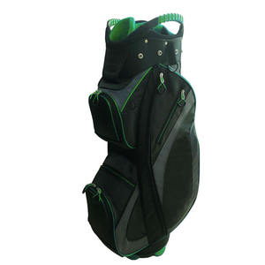 Sac de golf professionnel en cuir PU noir avec organisation multi-poches durable et base renforcée pour une stabilité accrue lors de la conduite - Product Image 1