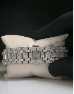 Montre automatique de luxe pour homme, sertie de pierres, avec lunette en argent 925, cadran en acier inoxydable et verre, mouvement mécanique - Product Image 4