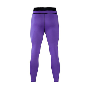 Men's <b>Purple</b> Compression Set <b>Long</b> <b>Sleeve</b> Crew Neck Full Length Quick Dry Sporty Fitness Wear Solid Color - Product Image 2