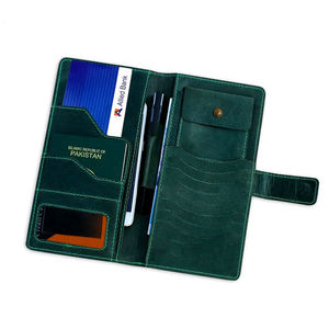 Cartera Multifuncional de Cuero PU para Hombre, Porta Documentos de Viaje, Tarjetero, Porta Pasaportes con Logotipo Personalizado - Product Image 2