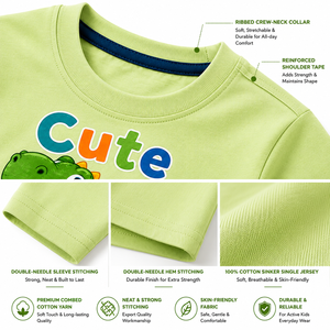 T-shirt unisexe à manches courtes et col rond en jersey motif dinosaure mignon, coupe classique pour homme, 100 % coton respirant, tenue décontractée, Cool Kids Club - Product Image 4