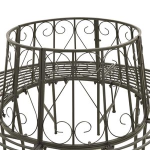 Panca da Esterno Rotonda Grigio Argento, Diametro 63 Pollici, per Patio e Giardino - Product Image 5