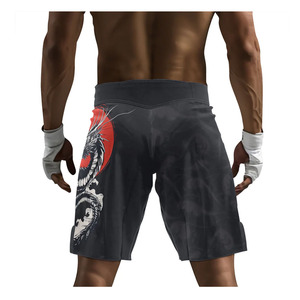 Shorts de boxe MMA unisexes en Spandex/Polyester 240g, extensibles, respirants, à séchage rapide, avec logo personnalisé sur le devant et le dos, pour arts martiaux et salle de sport - Product Image 2