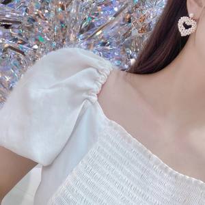 Boucles d'oreilles pendantes en forme de cœur de style coréen, populaires, multi-couches, avec irrégularités de couleurs vives, hautement recommandées - Product Image 4