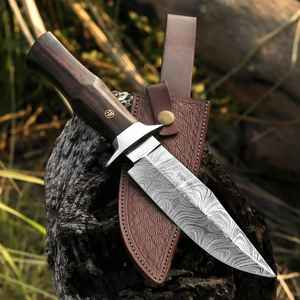 Custom Premium Wholesale Damascus <b>Steel</b> Hunting Skinning Knife Stage Handle Camping Survival Bushcraft High Quality with Sheath - Product Image 5