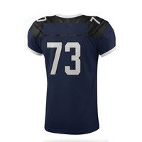 Ensemble de maillots de football américain personnalisés, bleu marine et noir, sublimés, anti-transpiration, col en V, manches courtes, numéros d'équipe pour hommes 73