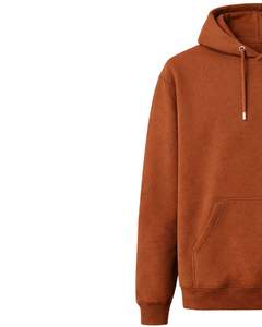 Sweat à capuche homme marron rouille avec logo Aigle, coupe oversize, en molleton épais, avec poche kangourou, style streetwear personnalisé, pour fabricants - Product Image 3