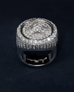 Hip Hop Iced 925 Sterling <b>Silver</b> VVS Moissanite Diamond <b>Ring</b> Unique Designs <b>Ring</b> for <b>Men</b> Women Anniversary Party Wear Fine <b>Ring</b> - Product Image 2