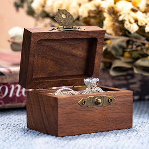 Wood Custom Brand <b>Proposal</b> Heart Shape <b>Ring</b> <b>Box</b> luxury Wedding Engagement Antique Jewelry Storage - Product Image 1