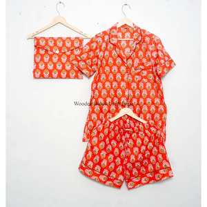 Conjunto de Pijama Corto para Mujer, Estilo Moderno, Transpirable, Cuello en V, Cintura Elástica, para Dormir en Verano - Product Image 5