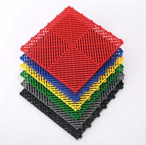 กระเบื้องปูพื้นโรงรถ PP สำหรับพื้นที่ล้างรถ แผ่นพื้นพลาสติกแบบประกบ - Product Image 1