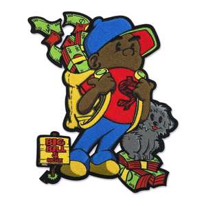 <b>Sew</b>-<b>on</b> <b>Patch</b> for Apparel Caps and Backpacks Broken Teddy Bear Chenille <b>Patches</b> with Heat Seal Backing Adhesive Merrow Border - Product Image 3