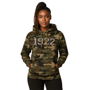 Sudadera con Capucha de Camuflaje Sigma Gamma Rho, Año de Fundación 1922, Mezcla de Algodón Premium, SGRho, Hermandad Griega, Divine Nine, Ropa HBCU - Product Image 1